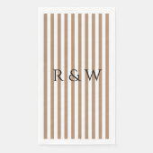 Elegante Taupe Stripes Summer Stripe Hochzeit Serviette (Vorderseite)