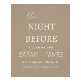 Elegante Taupe The Night Before Probe Dinner Poster