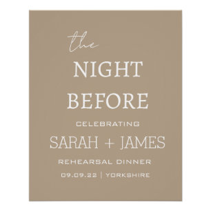 Elegante Taupe The Night Before Probe Dinner Poster