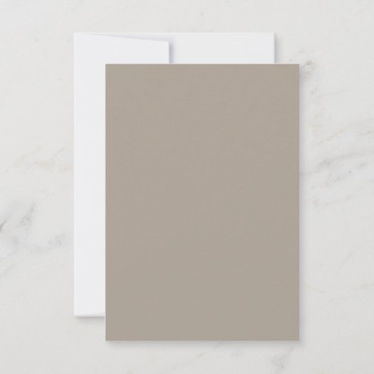 Elegante Taupe und Gray Minimalistisch Moderne Hoc RSVP Karte (Rückseite)