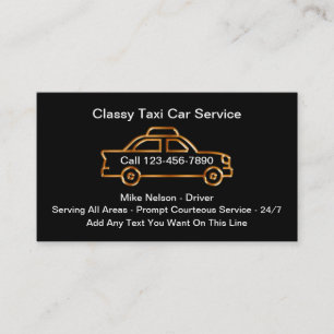 Elegante Taxi-Autodienst-Geschäftskarten Visitenkarte