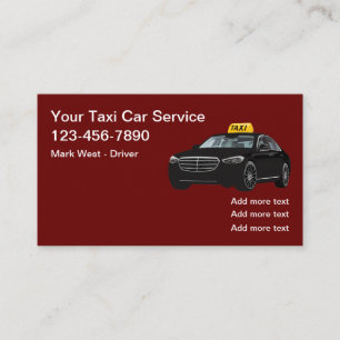 Elegante Taxi Visitenkarten Visitenkarte