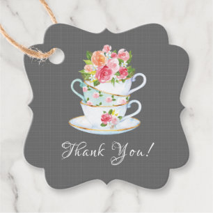 Elegante Tea Brautparty Gefälligkeitstag Geschenkanhänger