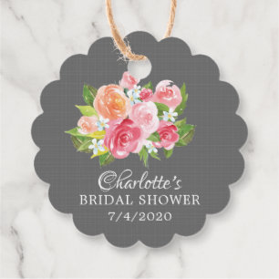 Elegante Tea Brautparty Gefälligkeitstag Geschenkanhänger