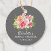 Elegante Tea Brautparty Gefälligkeitstag Geschenkanhänger (Rückseite)