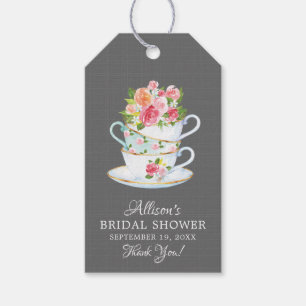 Elegante Tea Brautparty Gefälligkeitstag Geschenkanhänger