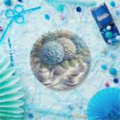 Elegante Tea Party Blue Hydrangea Papierplatte Pappteller (Party)