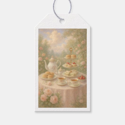 Elegante Tea Time Geschenk Tag Geschenkanhänger (Vorderseite)