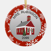 Elegante Teacher Principal Schoolhouse Ornament