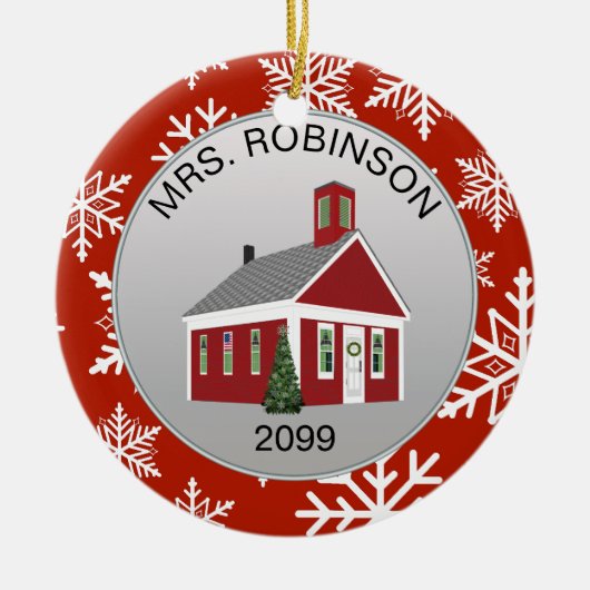 Elegante Teacher Principal Schoolhouse Ornament (Vorne)