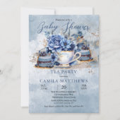 Elegante Teacup Babydusche Einladung (Vorderseite)
