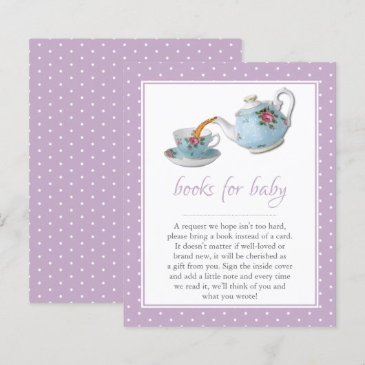 Elegante Teacups Kinderdusche Tee Party Buchanfrag (Vorne/Hinten)