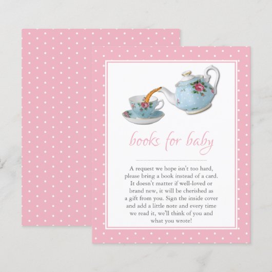 Elegante Teacups Kinderdusche Tee Party Buchanfrag (Vorne/Hinten)