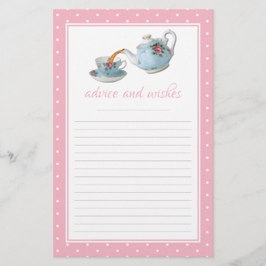 Elegante Teacups Kinderdusche Teezubereitung Party (Vorderseite)