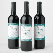 Elegante Teal-Bokeh-Funkeln 50. Geburtstagsfeier