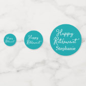 Elegante Teal Frohe Ruhestandsfeier Konfetti (Vorderseiten)