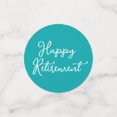 Elegante Teal Frohe Ruhestandsfeier Konfetti (Klein Vorderseite)