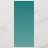 Elegante Teal-Hochzeitsmenü Menükarte (Rückseite)