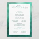 Elegante Teal-Hochzeitszeremonie Programm (Rückseite)