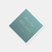 Elegante Teal-Kalligrafie Serviette (Ecke)