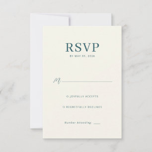 Elegante Teal-Minimalist-RSVP RSVP Karte