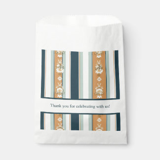 Elegante Teal-Regency-Streifen Geschenktütchen