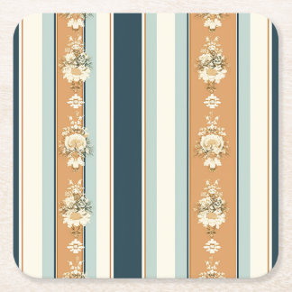 Elegante Teal-Regency-Streifen Rechteckiger Pappuntersetzer