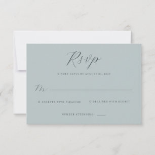 Elegante Teal-RSVP-Karte RSVP Karte