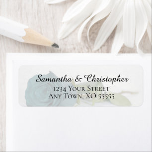 Elegante Teal Türkis Rosen Hochzeit Rücksendeadres
