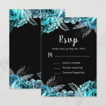 Elegante Tealblaue und silberne Blumen Sweet Sixte