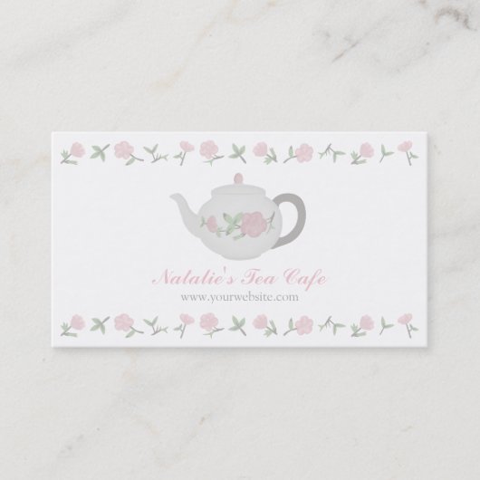 Elegante Teekanne-Tee-Café-Visitenkarten Visitenkarte (Vorderseite)