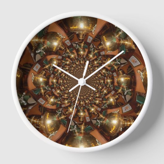 Elegante Teekultur - Vintage Samovars Wanduhr (Vorderseite)