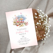 Elegante Teeparty-Blumen-Muttertags-Brunch Einladung