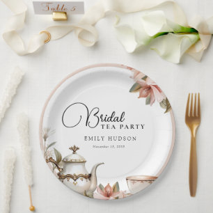 Elegante Teeparty-Hochzeitsdusche Pappteller