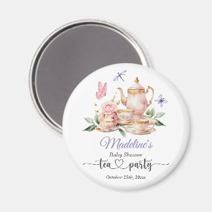 Elegante Teeparty-Schmetterlinge-Baby-Shower-Mitge Magnet