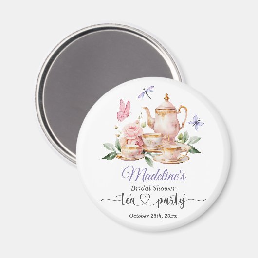 Elegante Teeparty-Schmetterlinge Brautparty Magnet (Vorderseite/Rückseite)
