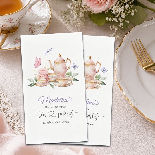 Elegante Teeparty-Schmetterlinge Brautparty Serviette