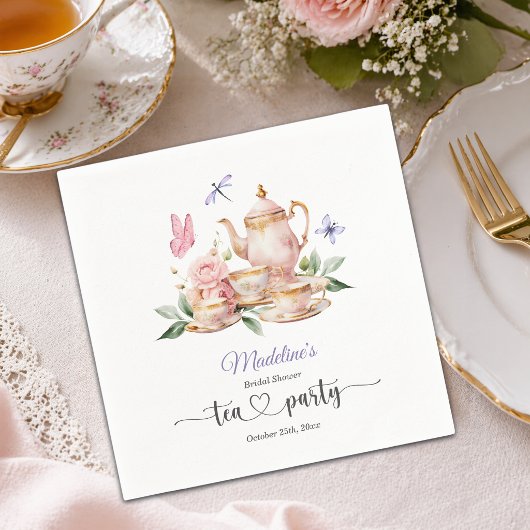 Elegante Teeparty-Schmetterlinge Brautparty  Serviette