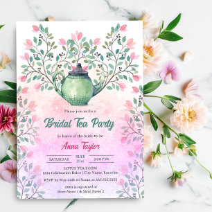 Elegante Teeparty-Teekanne Blumen Einladung