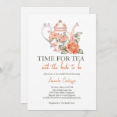 Elegante Teezeit mit dem Bride-Brautparty Einladung (Vorne/Hinten)