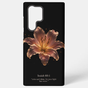Elegante Telefon-Hülle mit Lilienblüten-Schriftzug Samsung Galaxy Hülle
