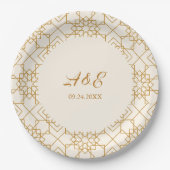 Elegante Teller für Hochzeitspapier und Hochzeitsp (Vorderseite)