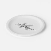 Elegante Teller für mit Monogramm Papierpapier Par (Schrägansicht)