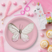 Elegante Teller mit Aquarellbutterfly Pink Paper (Party)