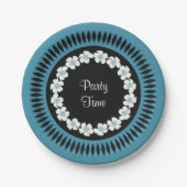 Elegante Teller mit blauen und schwarzen Party (Vorderseite)