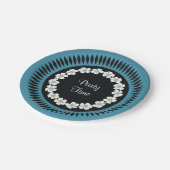 Elegante Teller mit blauen und schwarzen Party (Schrägansicht)