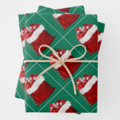 Elegante Template Christmas Pine Tree Green Gesche Geschenkpapier Set (Beispiel)