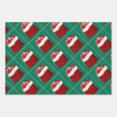 Elegante Template Christmas Pine Tree Green Gesche Geschenkpapier Set (Vorderseite)