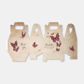 Elegante Template Gold und Burgundy Butterfly Geschenkschachtel (Ungefaltet)