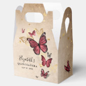 Elegante Template Gold und Burgundy Butterfly Geschenkschachtel (Geöffnet)
